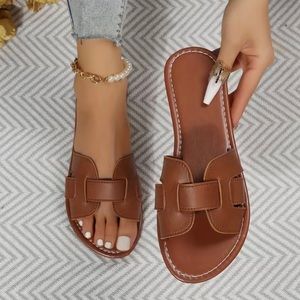 Brown Vegan Leather Sandals